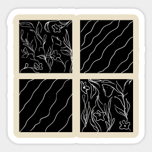 Flowers within black Sticker